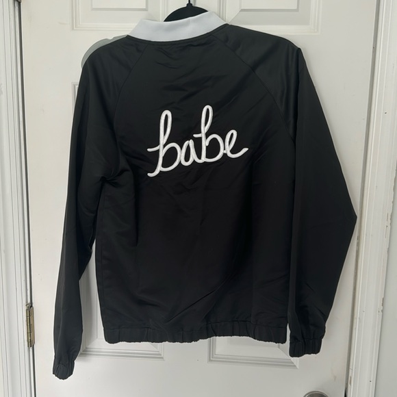 Black and white bomber jacket “Babe” - Picture 1 of 3